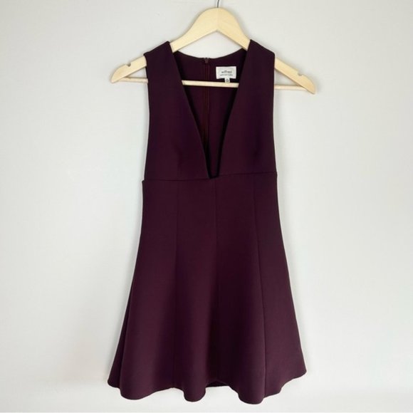 Aritzia Wilfred Montbrun Burgundy V-neck dress - Picture 3 of 6
